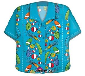 Fishing Shirt Supershape Balloon Party Supplies Decorations Ideas Novelty Gift