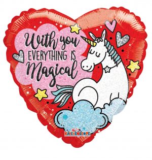 With You Everything Is Magical Unicorn Balloon Party Supplies Decorations Ideas Novelty Gift