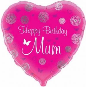 Pink Heart Happy Birthday Mum Balloon Party Supplies Decorations Ideas Novelty Gift