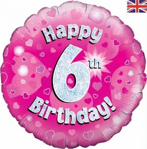 Pink Glitz Happy 6th Birthday Balloon Party Supplies Decorations Ideas Novelty Gift