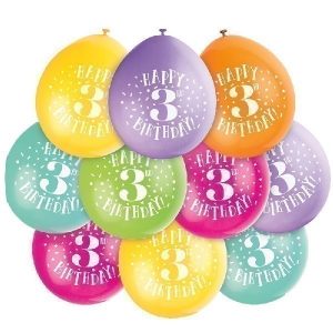 10pcs 3rd Birthday Latex Balloons Party Supplies Decorations Ideas Novelty Gift