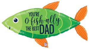 O-Fish-Ally Best Dad Shape Balloon Party Supplies Decorations Ideas Novelty Gift