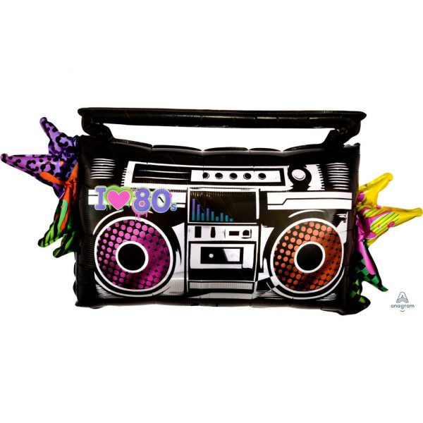 Totally 80s Boombox Supershape Balloon Party Supplies Decorations Ideas Novelty Gift
