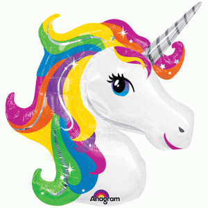 Rainbow Unicorn Head Shape Balloon Party Supplies Decorations Ideas Novelty Gift