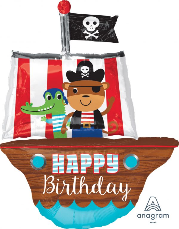 Cartoon Pirate Ship Jumbo Shape Balloon Party Supplies Decorations Ideas Novelty Gift