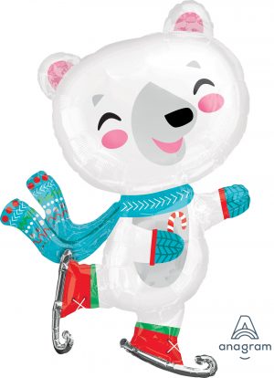 Polar Bear Skating Supershape Balloon Party Supplies Decorations Ideas Novelty Gift