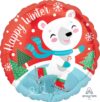 Polar Bear Skating Happy Winter Balloon Party Supplies Decorations Ideas Novelty Gift