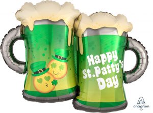 St Pattys Day Beer Mugs Emoji Shape Balloon Party Supplies Decorations Ideas Novelty Gift