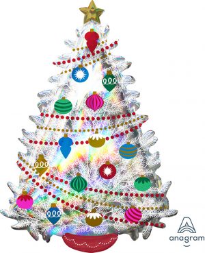 White Christmas Tree Supershape Balloon Party Supplies Decorations Ideas Novelty Gift