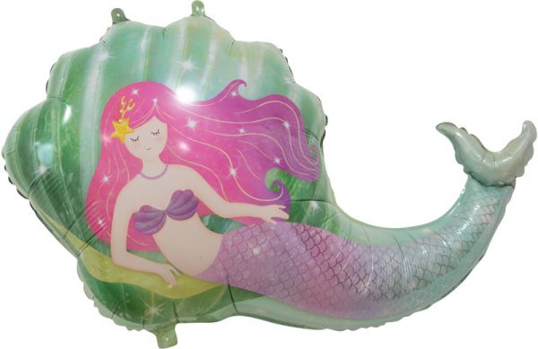 Mermaid In Shell Jumbo Shape Balloon Party Supplies Decorations Ideas Novelty Gift