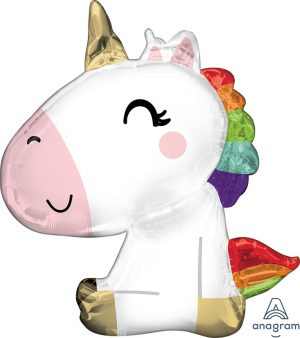 Rainbow Sitting Unicorn Shape Balloon Party Supplies Decorations Ideas Novelty Gift
