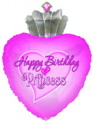 Birthday Princess Crown Heart Balloon Party Supplies Decorations Ideas Novelty Gift