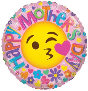 84294-18 Happy Mothers Day Emoji Standard Balloon Party Supplies Decorations Ideas Novelty Gift