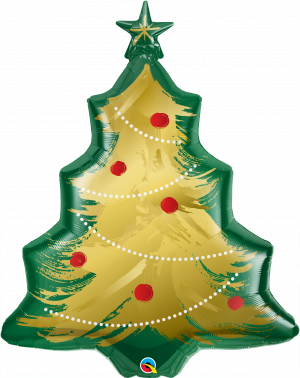 Brushed Gold Xmas Tree Supershape Balloon Party Supplies Decorations Ideas Novelty Gift