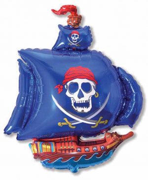 Blue Pirate Ship Jumbo Shape Balloon Party Supplies Decorations Ideas Novelty Gift