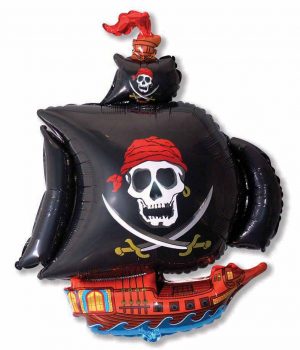 Black Pirate Ship Jumbo Shape Balloon Party Supplies Decorations Ideas Novelty Gift