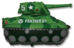Green Army Tank Shape Balloon Party Supplies Decorations Ideas Novelty Gift