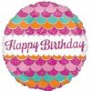 Happy Birthday Pink Mermaid Scales Balloon Party Supplies Decorations Ideas Novelty Gift