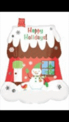 Happy Holidays Xmas House Shape Balloon Party Supplies Decorations Ideas Novelty Gift