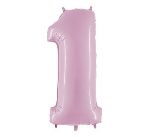 Grabo Jumbo Number 1 Pastel Pink Balloon Party Supplies Decorations Ideas Novelty Gift