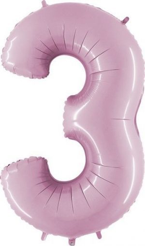 Grabo Jumbo Number 3 Pastel Pink Balloon Party Supplies Decorations Ideas Novelty Gift