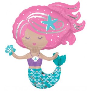 Mermaid Shimmering Supershape Balloon Party Supplies Decorations Ideas Novelty Gift