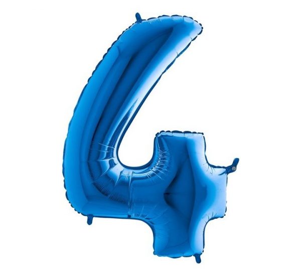 Grabo Jumbo Number 4 Blue Balloon Party Supplies Decorations Ideas Novelty Gift