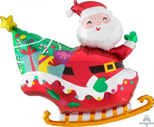 Santa Sleigh Supershape Balloon Party Supplies Decorations Ideas Novelty Gift