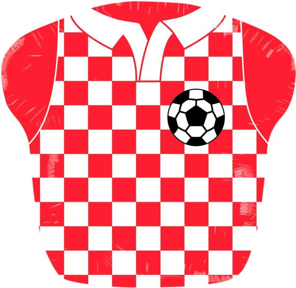 Red Chequered Football Shirt Shape Balloon Party Supplies Decorations Ideas Novelty Gift