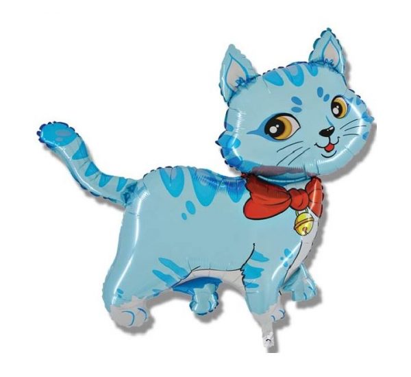 Blue Cat Walking Shape Balloon Party Supplies Decorations Ideas Novelty Gift