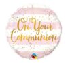 On Your Communion Pink Stripes Balloon Party Supplies Decorations Ideas Novelty Gift