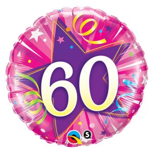 Pink Starburst 60th Birthday Balloon Party Supplies Decorations Ideas Novelty Gift