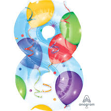 Anagram Jumbo Number 8 Print Balloon Old Style Party Supplies Decorations Ideas Novelty Gift