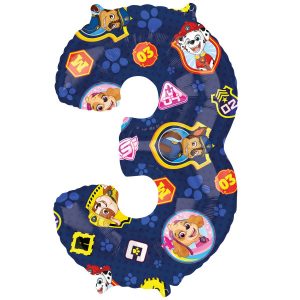 Paw Patrol Jumbo Number 3 Balloon Party Supplies Decorations Ideas Novelty Gift