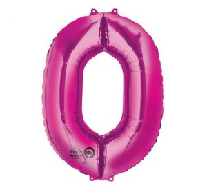 Anagram Jumbo Number 0 Magenta Balloon Party Supplies Decorations Ideas Novelty Gift