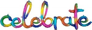 Rainbow Celebrate Air Fill Word Balloon Party Supplies Decorations Ideas Novelty Gift