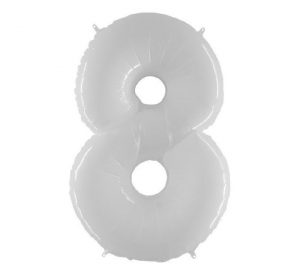 Grabo Jumbo Number 8 White Balloon Party Supplies Decorations Ideas Novelty Gift