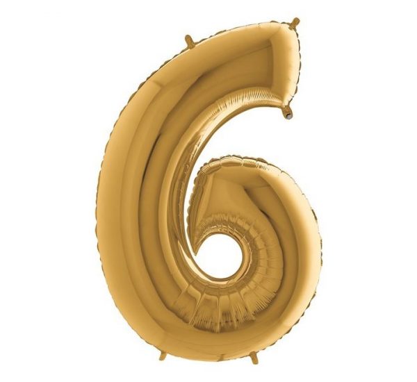 Grabo Jumbo Number 6 Gold Balloon Party Supplies Decorations Ideas Novelty Gift