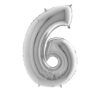Grabo Jumbo Number 6 Silver Balloon Party Supplies Decorations Ideas Novelty Gift