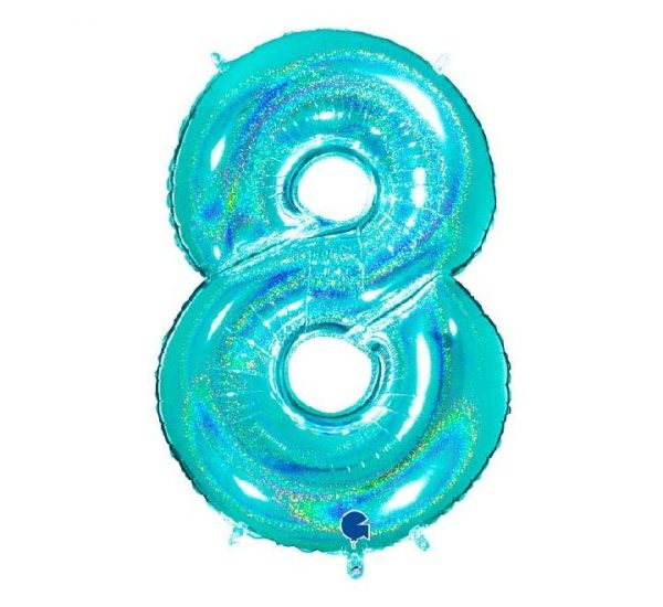 Grabo Jumbo Number 8 Glitter Tiffany Balloon Party Supplies Decorations Ideas Novelty Gift