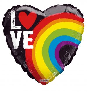 Rainbow Love Heart Standard Balloon Party Supplies Decorations Ideas Novelty Gift