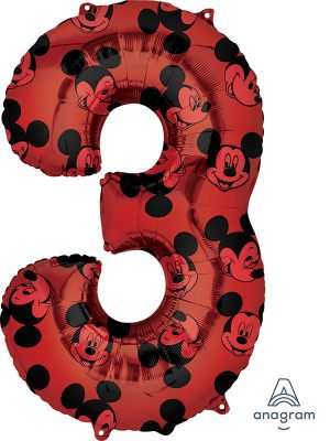 Mickey Mouse Jumbo Number 3 Balloon Party Supplies Decorations Ideas Novelty Gift
