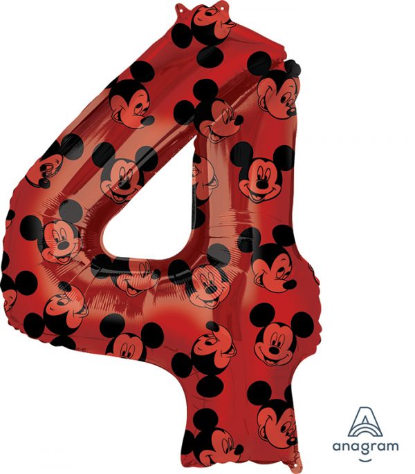 Mickey Mouse Jumbo Number 4 Balloon Party Supplies Decorations Ideas Novelty Gift
