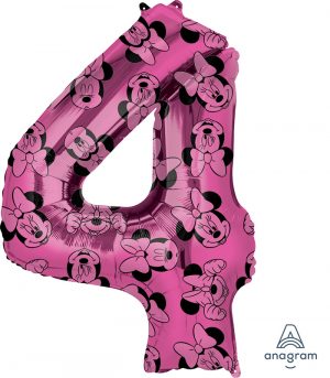 Minnie Mouse Jumbo Number 4 Balloon Party Supplies Decorations Ideas Novelty Gift
