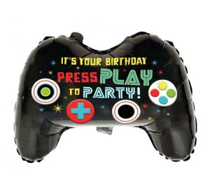 Press Play Birthday Controller Shape Balloon Party Supplies Decorations Ideas Novelty Gift