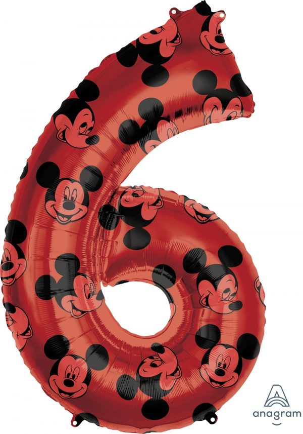 Mickey Mouse Jumbo Number 6 Balloon Party Supplies Decorations Ideas Novelty Gift