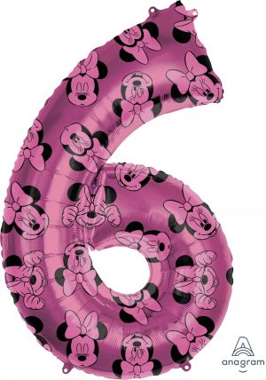 Minnie Mouse Jumbo Number 6 Balloon Party Supplies Decorations Ideas Novelty Gift