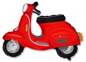Red Moped Scooter Shape Balloon Party Supplies Decorations Ideas Novelty Gift