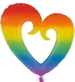 Rainbow Heart Supershape Balloon Party Supplies Decorations Ideas Novelty Gift