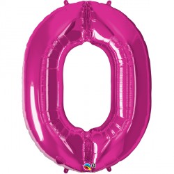 Qualatex Jumbo Number 0 Magenta Balloon Party Supplies Decorations Ideas Novelty Gift